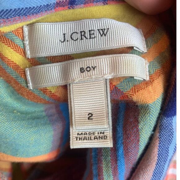 J. Crew colorful plaid long sleeves button shirt size 2 - Picture 3 of 7